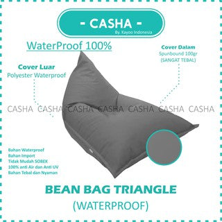 CASHA Bean Bag Triangle Waterproof - Size Medium