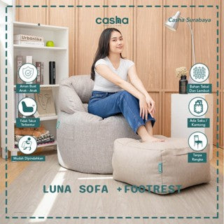 CASHA Luna Sofa Milennial + Footrest